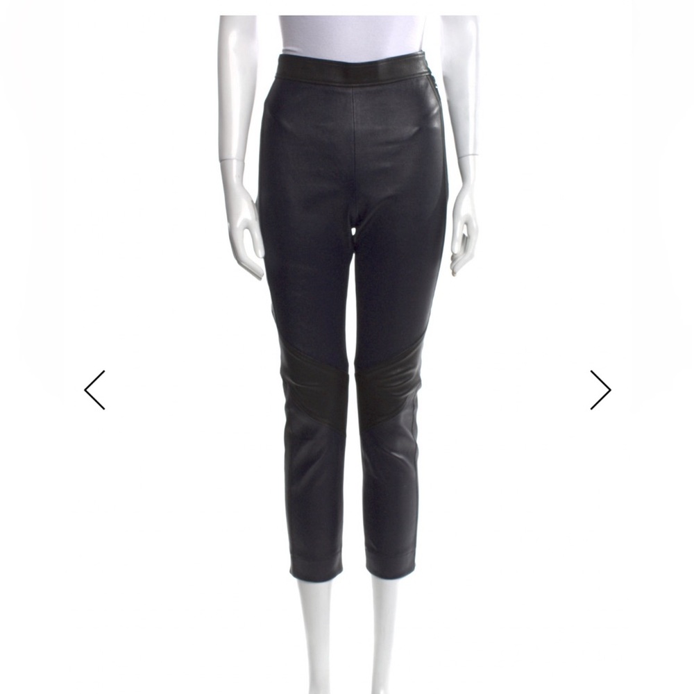Louis Vuitton Black Skinny Leather Pants black and dark blue